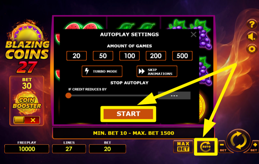 Blazing Coins 27 ENABLE AUTOPLAY.