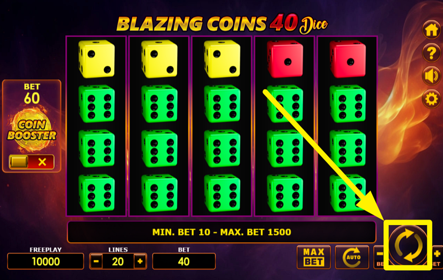 Blazing Coins 40 Dice ENTREZ DANS L'ACTION !