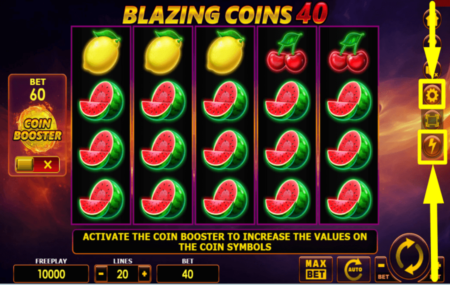 Blazing Coins 40 ACCELERATE THE GAME.