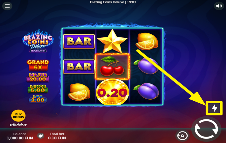 Blazing Coins Deluxe BESCHLEUNIGE DIE HANDLUNG.