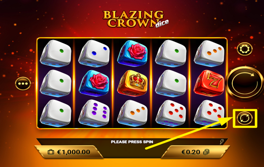 Blazing Crown Dice ACTIVER LA LECTURE AUTOMATIQUE.