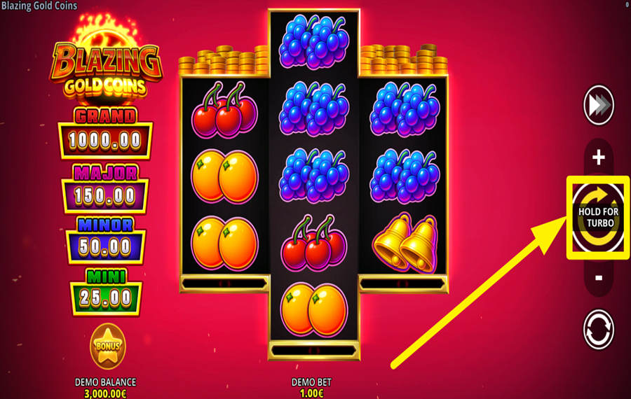 Blazing Gold Coins Running Wins SPIN THE REELS.
