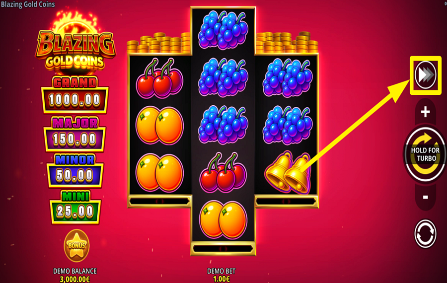 Blazing Gold Coins Running Wins ACTIVATE TURBO MODE.