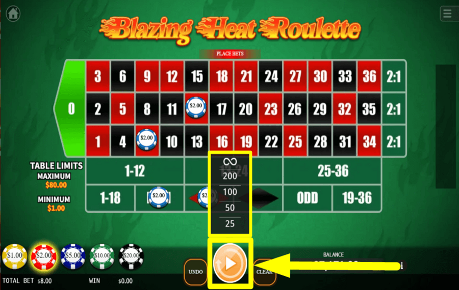 Blazing Heat Roulette CONTINUAR AUTOMÁTICAMENTE.