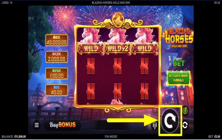 Blazing Horses Hold and Win TIME TO GAMBLE.