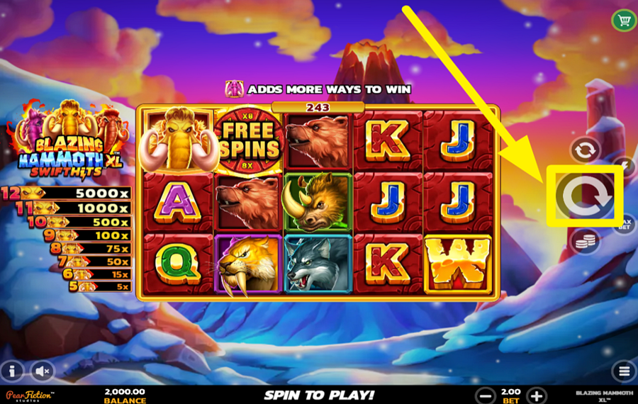 Blazing Mammoth XL SwiftHits ВРАЩАЙТЕСЬ, ЧТОБЫ ПОБЕДИТЬ!
