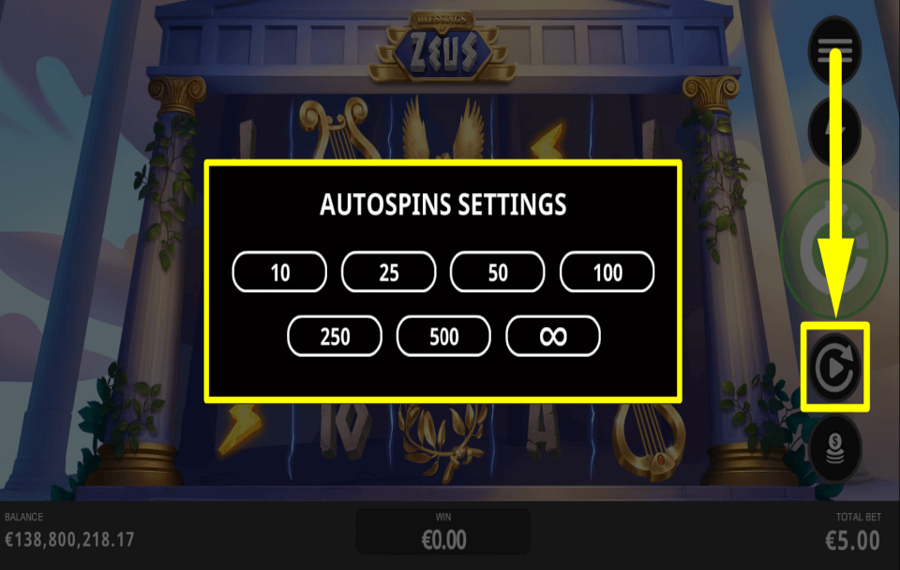 Blessings of Zeus USE AUTOPLAY.