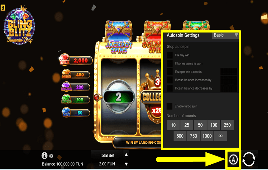 Bling Blitz Diamond Drop PROCEED AUTOMATICALLY.