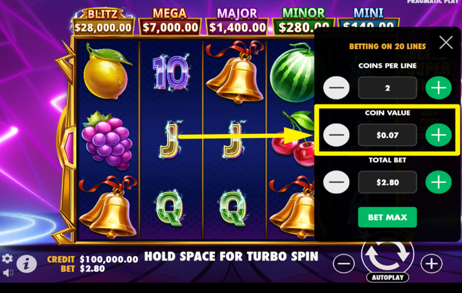 Blitz Super Wheel TWEAK THE COIN VALUE.