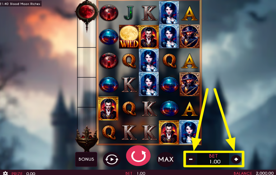 Blood Moon Riches DÉTERMINEZ VOTRE MISE.