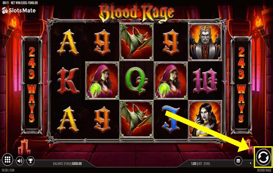 Blood Rage Выберите линии выплат
