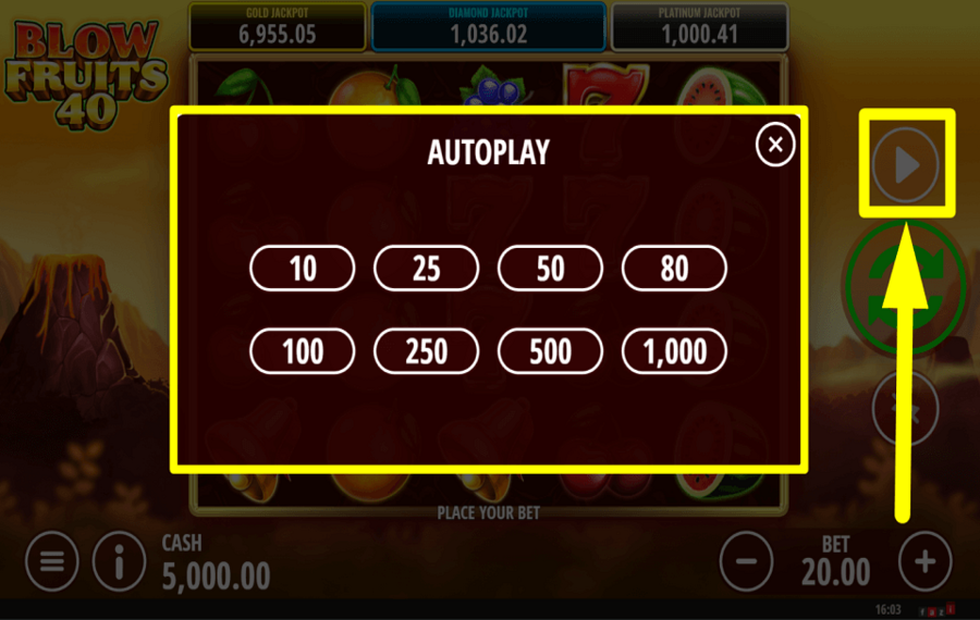 Blow Fruits 40 SPIN AUTOMATICALLY.