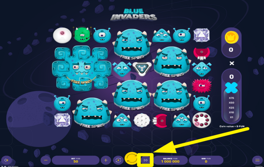 Blue Invaders ACCÉLÉREZ L'ACTION !