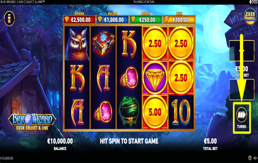 Blue Wizard Cash Collect and Link BESCHLEUNIGEN SIE DAS SPIEL.