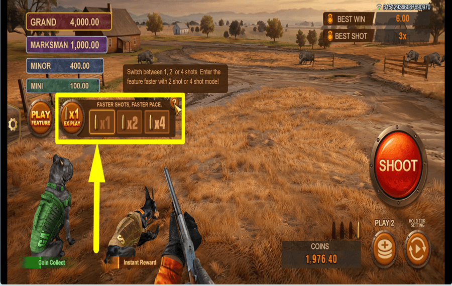 Boar Rush Jackpot Shoot and Win BOOST YOUR SHOTS.