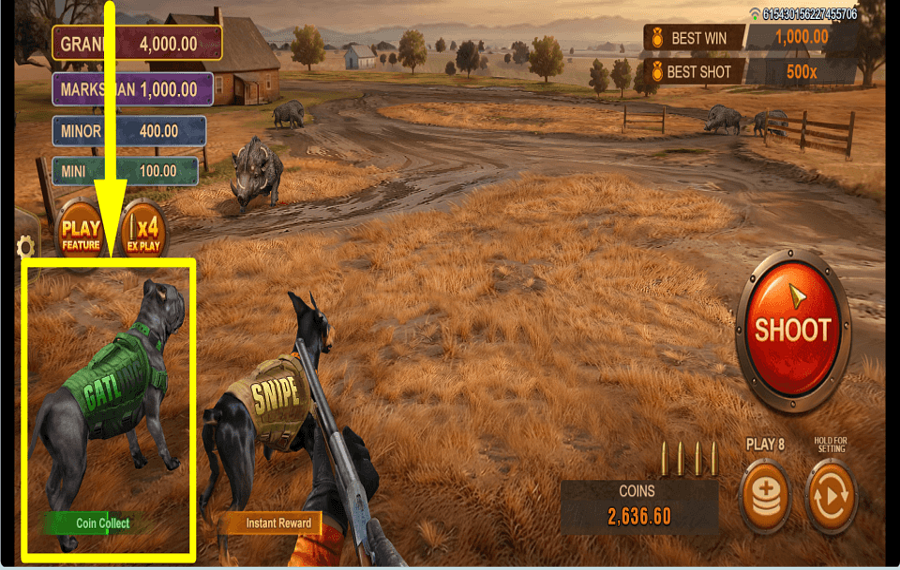Boar Rush Jackpot Shoot and Win SEIZE THE COINS.