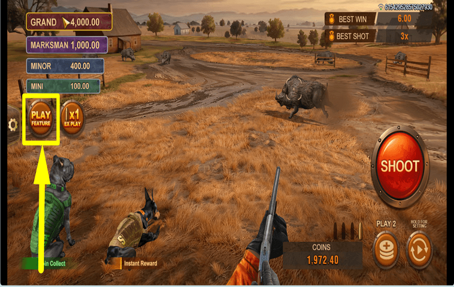 Boar Rush Jackpot Shoot and Win SHOP FOR FEATURES.