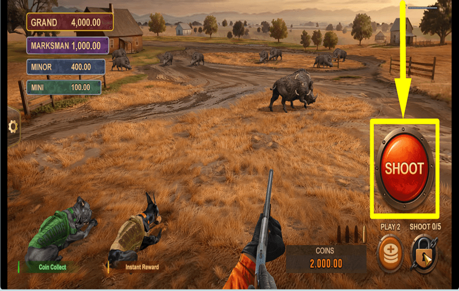 Boar Rush Jackpot Shoot and Win START SHOOTING.