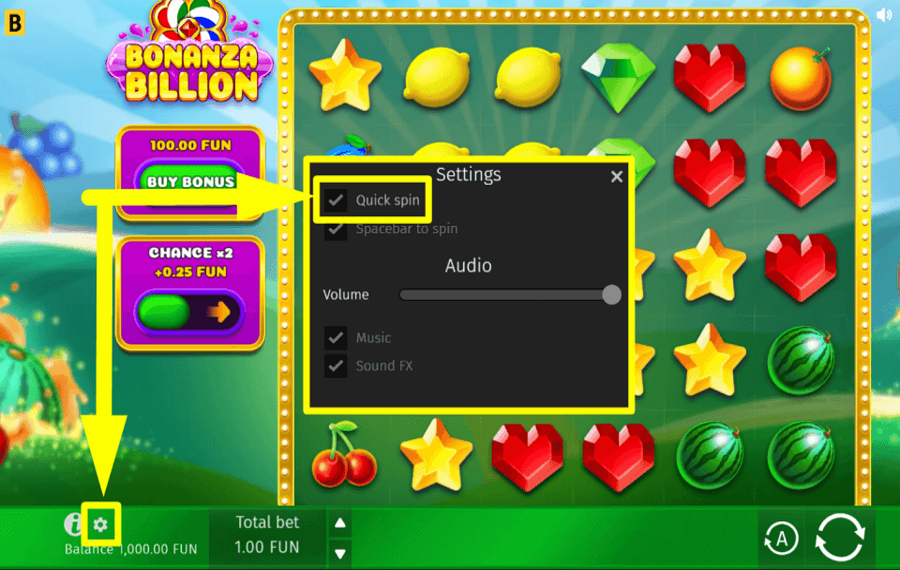 Bonanza Billion ACCELERA I GIRI.