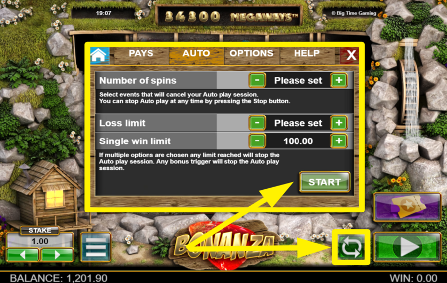 Bonanza Megaways ENABLE AUTOPLAY.