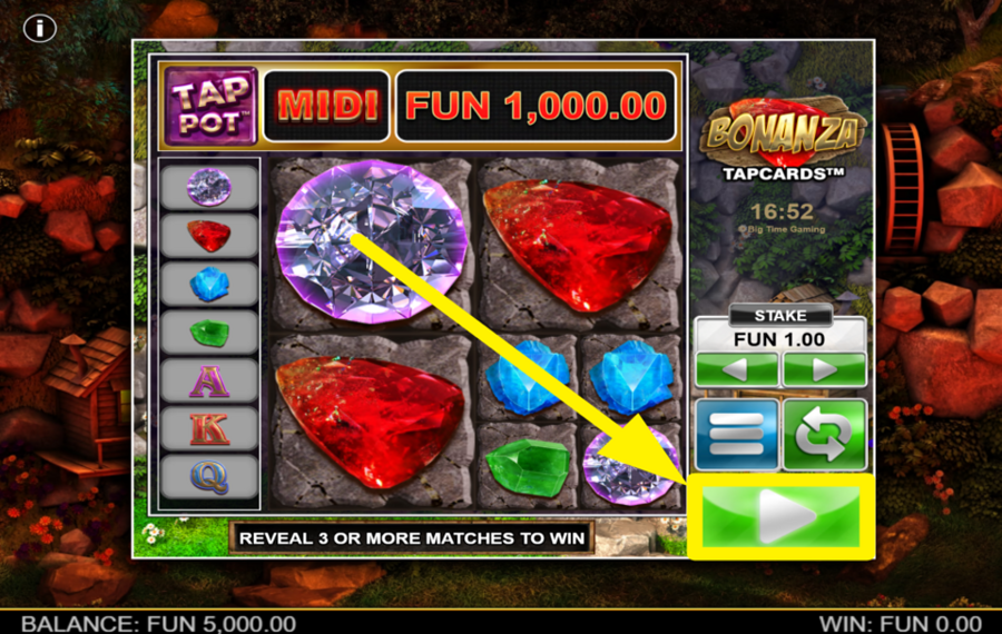 Bonanza Tapcards DEAL A NEW CARD.