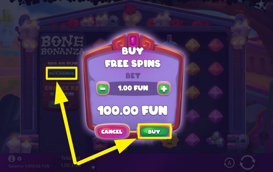 Bone Bonanza КУПИТЬ БОНУСНЫЕ СПИНЫ.