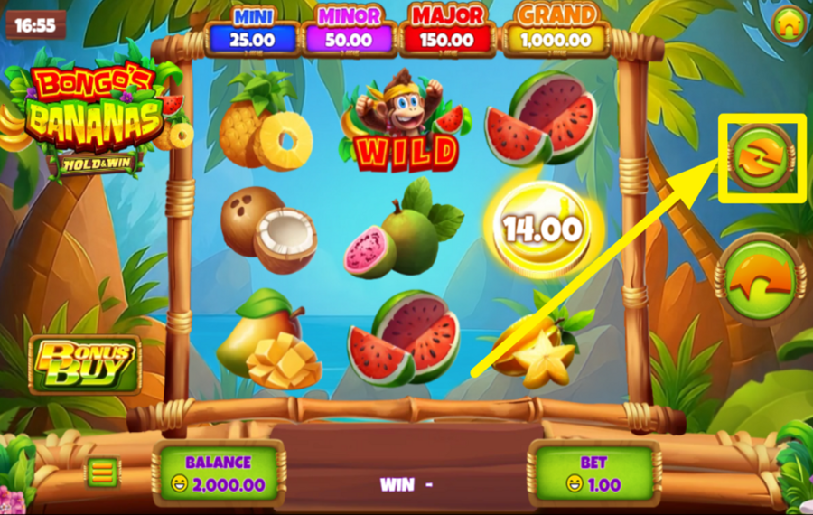 Bongos Bananas Hold and Win FAR GIRARE I MULINELLI AUTOMATICAMENTE.