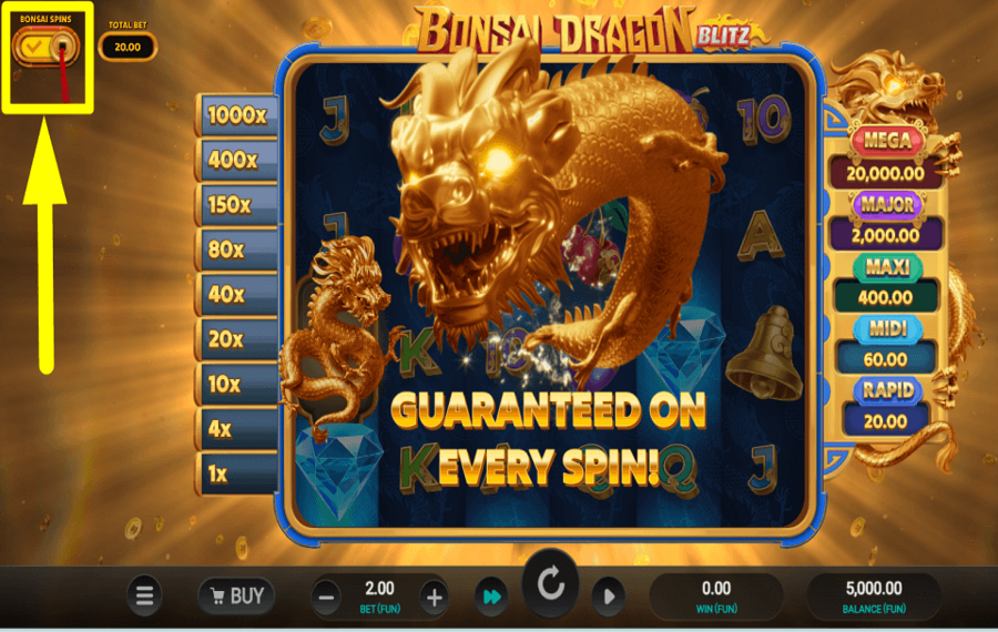 Bonsai Dragon Blitz ASSIGN HIGH STAKES.