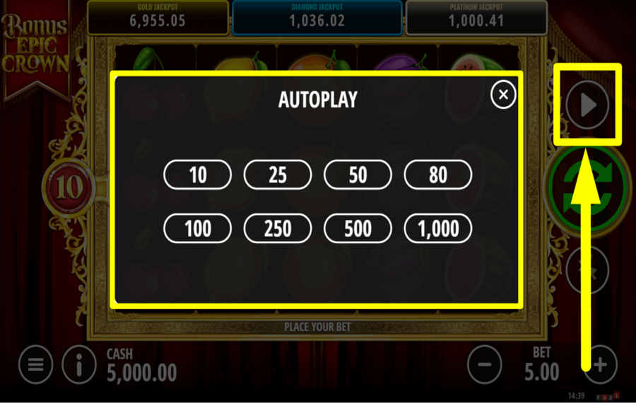 Bonus Epic Crown PROCEED WITH AUTOPLAY.