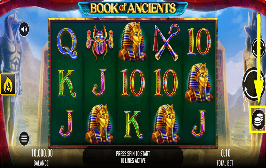 Book of Ancients SÉLECTIONNEZ LA VALEUR DU PARI.