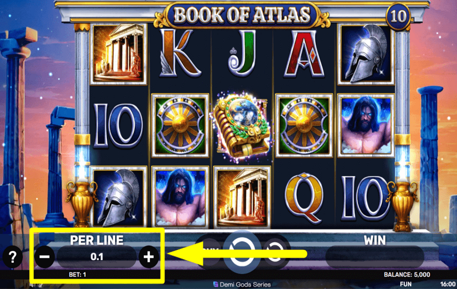 Book of Atlas Weisen Sie den Einsatzbetrag zu.