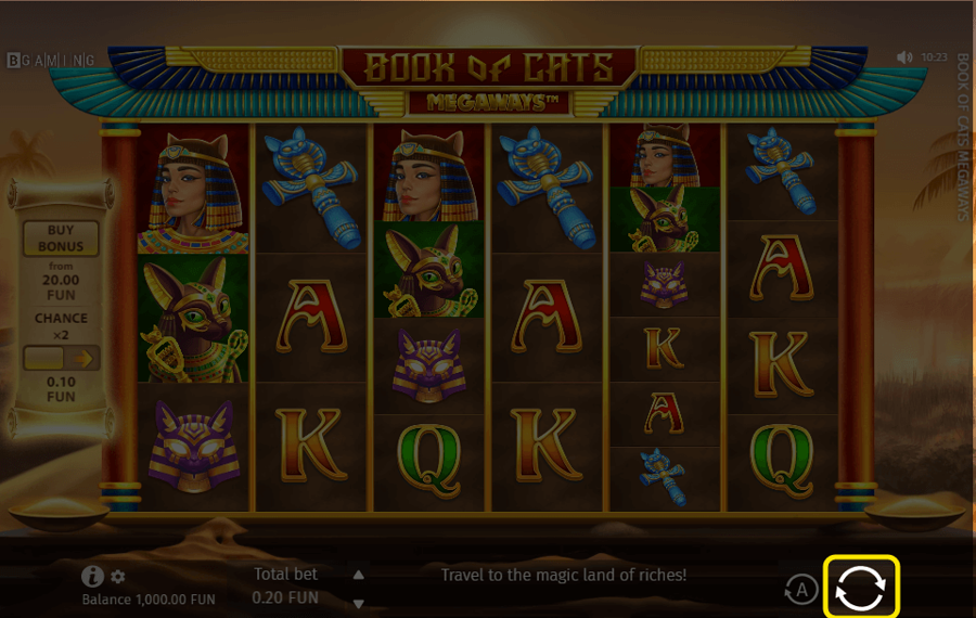 Book of Cats Megaways Faites tourner les rouleaux