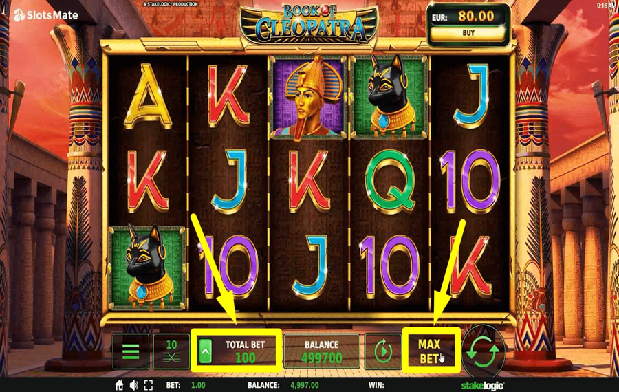 Book of Cleopatra Choose your bet amount.