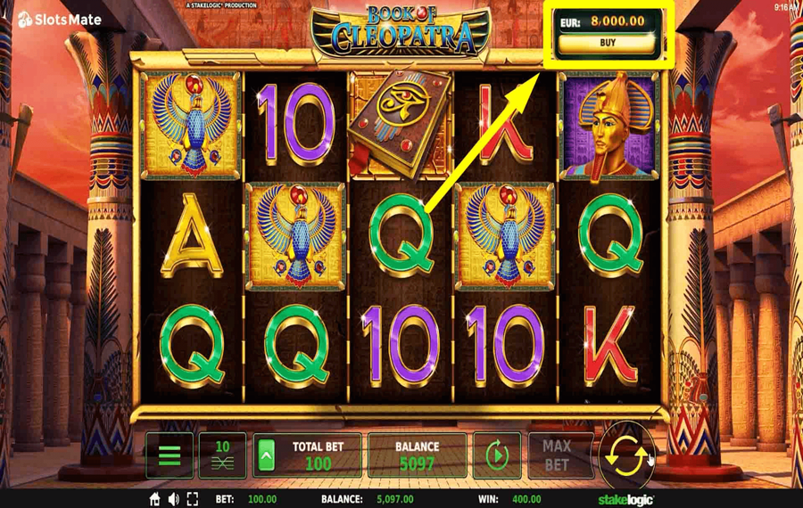 Book of Cleopatra Using the optional “Bonus Buy” feature.