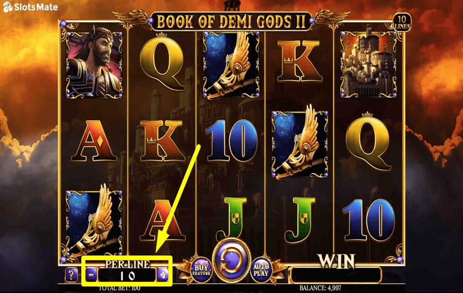 Book of Demi Gods II Choisissez le montant de votre mise. 