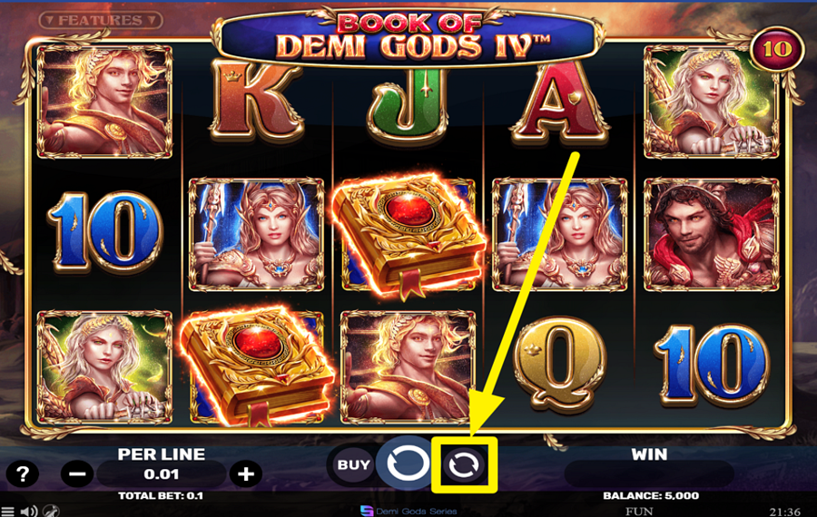 Book Of Demi Gods IV INITIATE AUTOMATIC PLAY.
