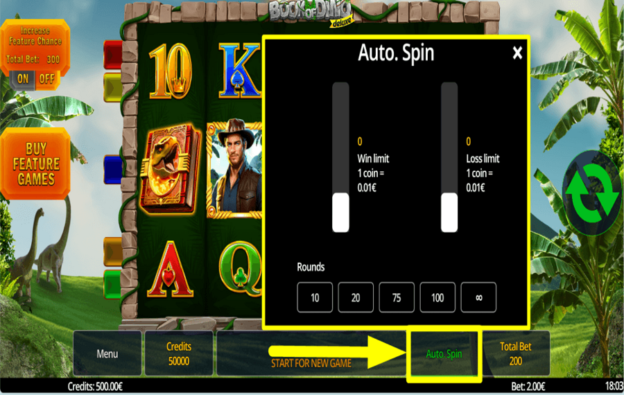 Book of Dino Deluxe TOURNER AUTOMATIQUEMENT.