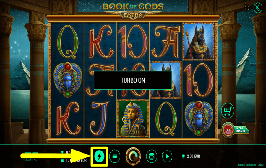 Book of Gods Extra ACTIVATE TURBO MODE.