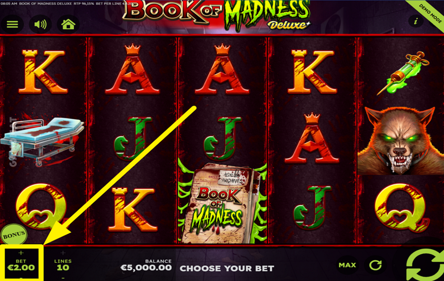 Book of Madness Deluxe SPECIFY YOUR WAGER.