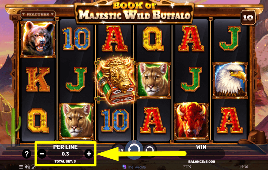 Book of Majestic Wild Buffalo DÉFINISSEZ VOTRE ENJEU.