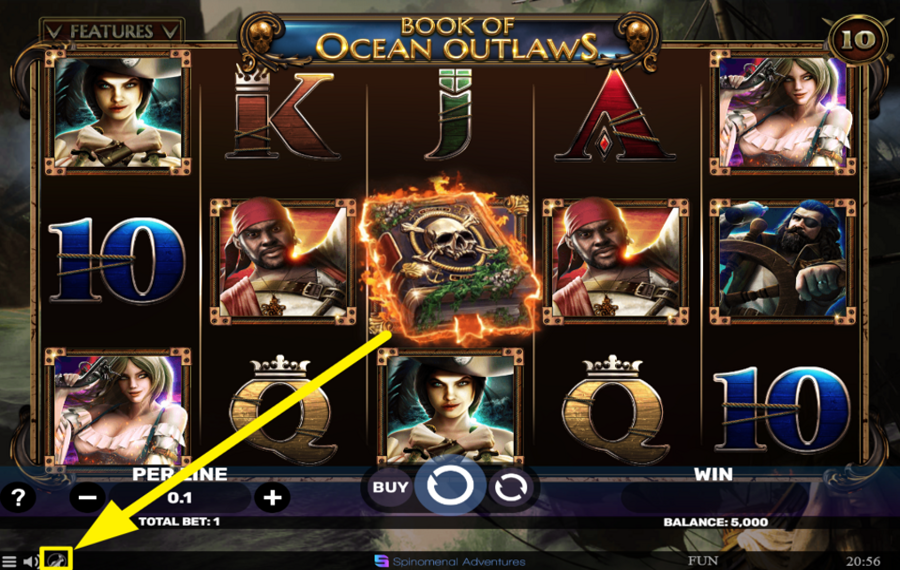 Book of Ocean Outlaws BESCHLEUNIGEN SIE DIE ROLLENBEWEGUNG.