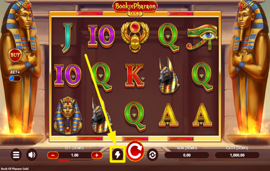 Book of Pharaon Gold ERHÖHNE DAS TEMPERATUR.