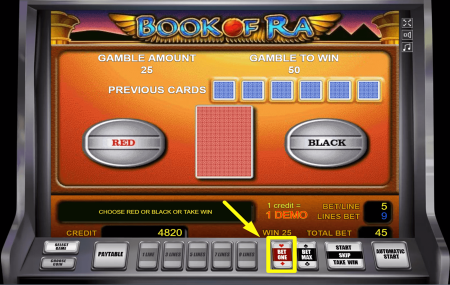 Book of Ra Classic Optional Step - Gamble Your Win
