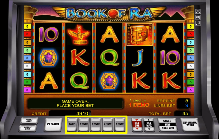 Book of Ra Classic Choose the Paylines