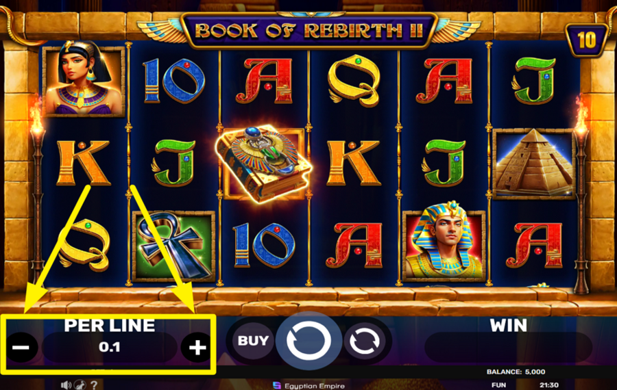 Book of Rebirth 2 DECIDE ON YOUR BET PER LINE.