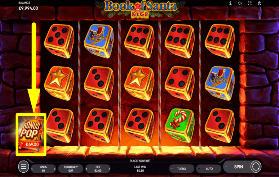 Book of Santa Dice DEMANDEZ LE BONUS.