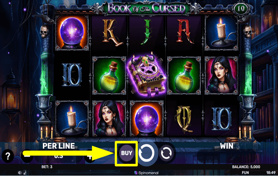Book of the Cursed PAY FOR EXTRA SPINS.