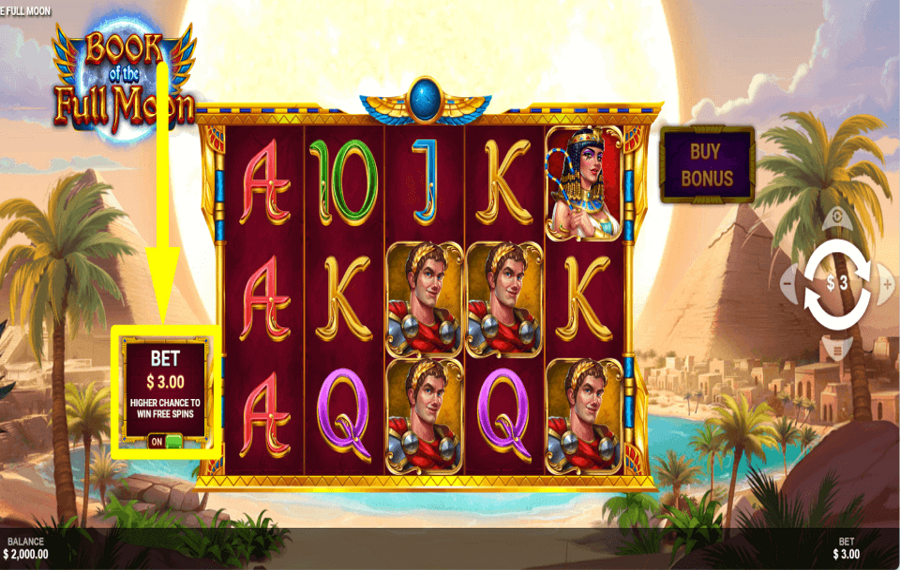 Book of the Full Moon Legen Sie den Ante-Einsatz fest.