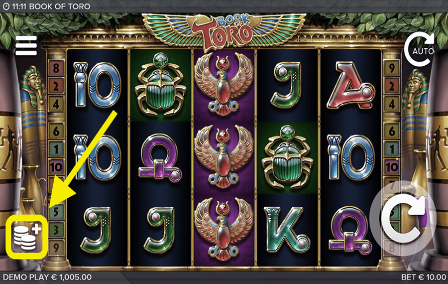 Book Of Toro Choisissez le montant de votre pari.