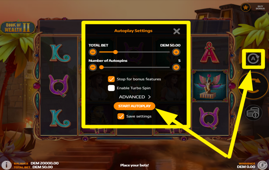 Book of Wealth 2 AUTOMATISCHES SPIELEN AUSLÖSEN.